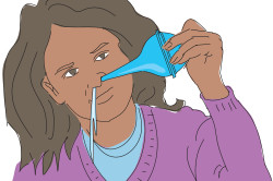 Промывание носа соленой водой