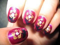 Дизайн ногтей с помощью иголки "Полевой цветок"