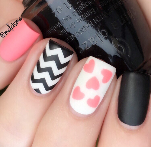 matte-valentines-day-nails-with-zigzags-and-hearts