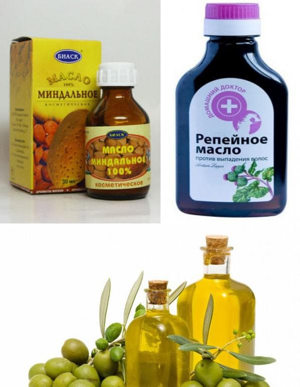 оливковое и репейное масло для волос