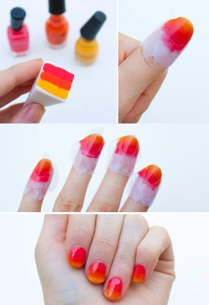 дизайн ногтей в домашних условиях переход цвета
