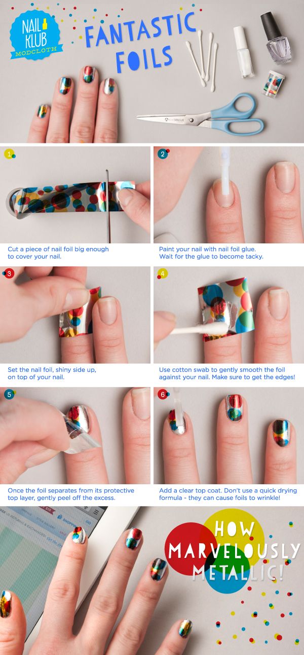 Как сделать ногти с фольгой?