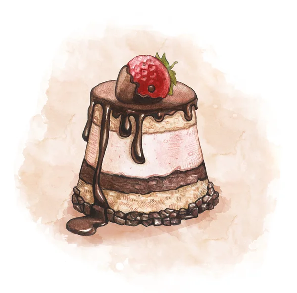 Иллюстрация клубничный торт — стоковое фото