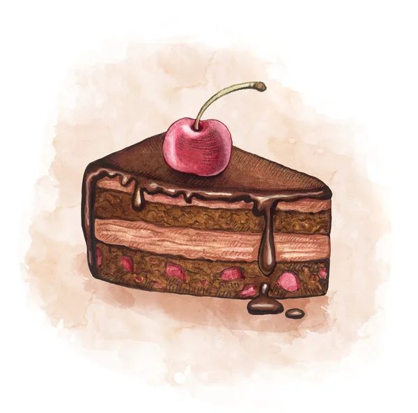 Иллюстрация вишневый пирог — стоковое фото