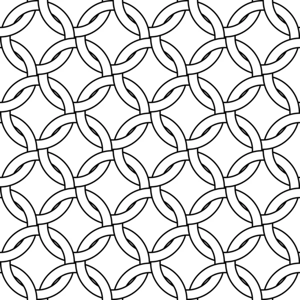 Бесшовный фон черно-белых абстрактные геометрические тканые круги, вектор — стоковый вектор