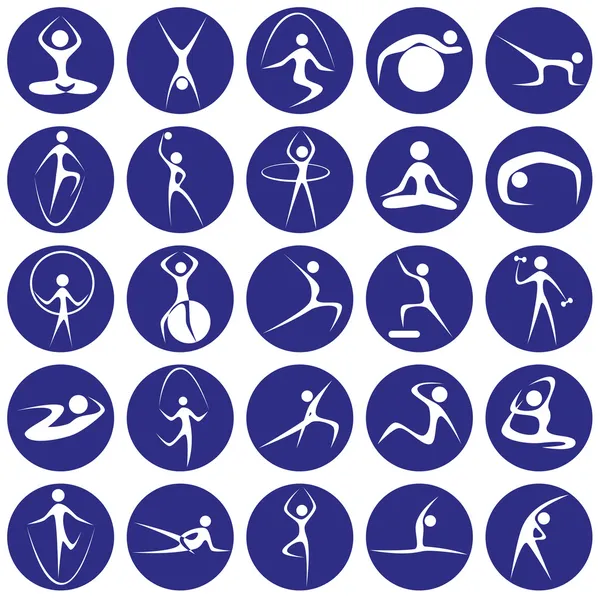 Значки фитнес круг — стоковый вектор