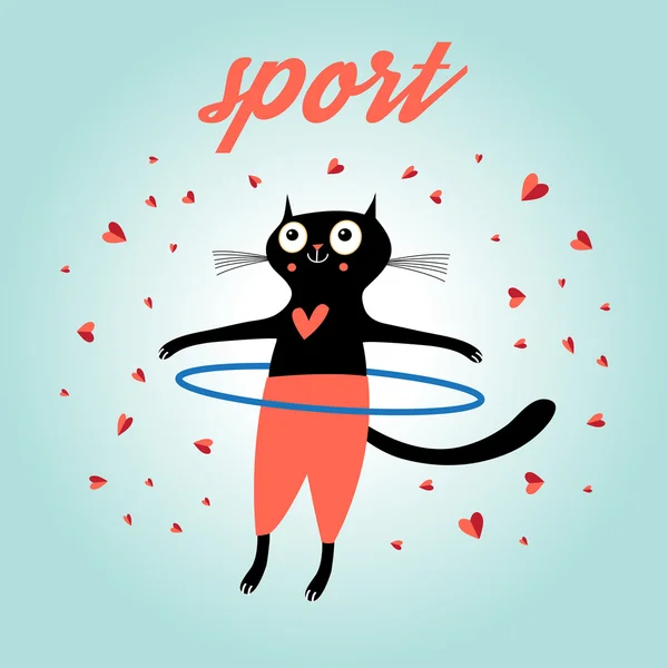Забавные спортивные состязания кошки — стоковый вектор