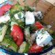 Легкий летний салат из помидоров и огурцов с сыром фета